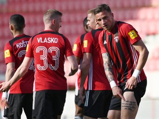 Milan Ristovski sa teší z gólu v drese FC Spartak Trnava.