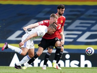 Momentka zo zápasu Leeds - Manchester United.