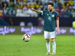 Lionel Messi v drese Argentíny.