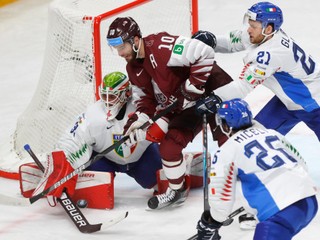 Lotyšsko - Taliansko na MS v hokeji 2021.