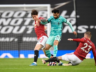 Mohamed Salah v zápase proti Manchestru United.