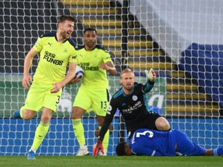 Momentka zo zápasu Leicester City - Newcastle Untied. 