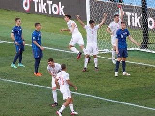 Momentka zo zápasu Slovensko - Španielsko na EURO 2020 / 2021.