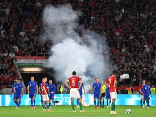 Momentka zo zápasu Maďarsko - Anglicko.
