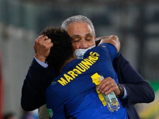 Tréner Brazílie Tite a Marquinhos.