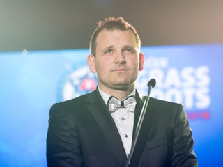 Kanonier Peter Nagy bol ocenený na galavečere SFZ Grassroots futbalu 2018.