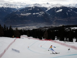 Petra Vlhová vo švajčiarskej Crans Montane.