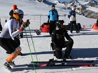 Petra Vlhová na poslednom tréningu pred obrovským slalomom v Söldene. 