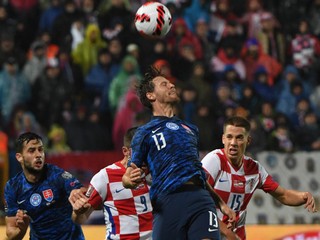 Patrik Hrošovský v zápase kvalifikácie MS 2022 Slovensko - Chorvátsko.