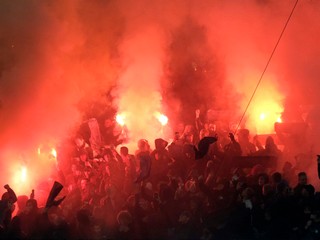 Fanúšikovia počas zápasu Feyenoord - Union Berlín