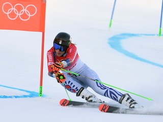 Slovenská lyžiarka Petra Vlhová počas obrovského slalomu na ZOH 2022 v Pekingu. 
