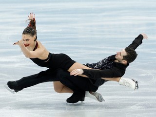 Ukrajinský tanečný pár Oleksandra Nazarova a Maksym Nikitin na ZOH v Pekingu.