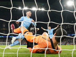 Phil Foden oslavuje gól v zápase Ligy majstrov Manchester City - Real Madrid.