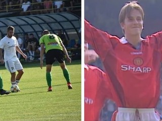 Zľava Marko Seman a David Beckham v roku 1996.