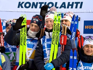 Nórski biatlonisti.