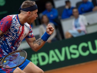 Alex Molčan počas zápasu v Davisovom pohári.