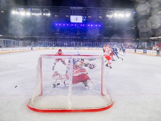 Momentka zo zápasu Třinec - Brno v rámci Kaufland Winter Games.