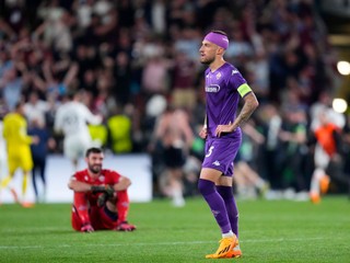 Cristiano Biraghi vo finále Európskej konferenčnej ligy medzi ACF Fiorentina a West Ham United.