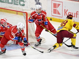 Momentka zo zápasu hokejovej Tipos extraligy Trenčín - Liptovský Mikuláš.