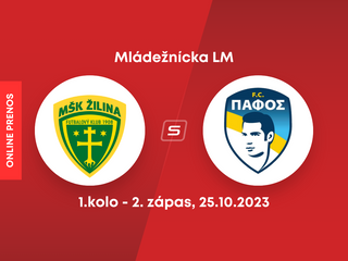 MŠK Žilina - Pafos FC: ONLINE prenos z mládežníckej Ligy majstrov.