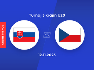 Slovensko - Česko: ONLINE prenos zo zápasu na turnaji 5 krajín hráčov do 20 rokov.