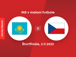 Kazachstan - Česko: ONLINE prenos zo štvrťfinále MS v malom futbale 2023.
