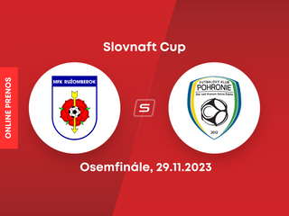 MFK Ružomberok - FK Pohronie: ONLINE prenos zo zápasu osemfinále Slovnaft Cupu.