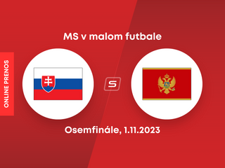 Slovensko - Čierna Hora: ONLINE prenos z osemfinále MS v malom futbale 2023.