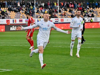 Nino Marcelli oslavuje gól proti Banskej Bystrici. 