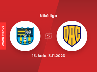 FC Košice - DAC Dunajská Streda: ONLINE prenos zo zápasu 13. kola Niké ligy.