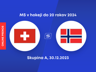 Švajčiarsko - Nórsko: ONLINE prenos zo zápasu skupiny B na MS v hokeji do 20 rokov 2024.