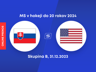 Slovensko - USA: ONLINE prenos zo zápasu skupiny B na MS v hokeji do 20 rokov 2024 (MS U20).