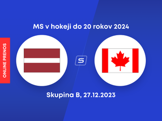 Lotyšsko - Kanada: ONLINE prenos zo zápasu skupiny A na MS v hokeji do 20 rokov 2024 (MS U20).