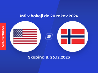 USA - Nórsko: ONLINE prenos zo zápasu skupiny B na MS v hokeji do 20 rokov 2024 (MS U20).