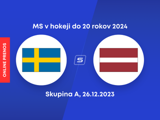Švédsko - Lotyšsko: ONLINE prenos zo zápasu skupiny A na MS v hokeji do 20 rokov 2024 (MS U20).