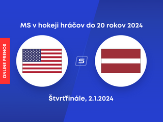 USA - Lotyšsko: ONLINE prenos zo štvrťfinálového zápasu na MS v hokeji do 20 rokov 2024.