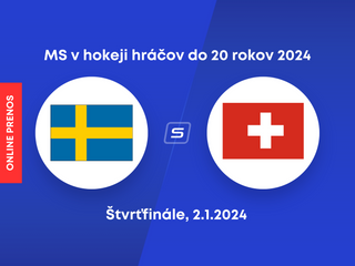 Švédsko - Švajčiarsko: ONLINE prenos zo štvrťfinálového zápasu na MS v hokeji do 20 rokov 2024.