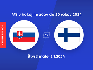 Slovensko - Fínsko: ONLINE prenos zo štvrťfinále na MS v hokeji do 20 rokov 2024 (MS U20).