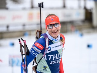 Usmiata slovenská biatlonistka Anastasia Kuzminová. 