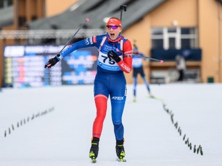 Anastasia Kuzminová na ME v biatlone 2024 v Osrblí.