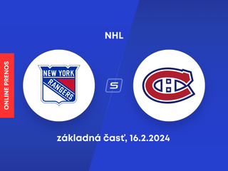 New York Rangers - Montreal Canadiens: ONLINE prenos zo zápasu NHL.