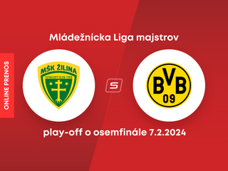 MŠK Žilina - Borussia Dortmund: ONLINE prenos z mládežníckej Ligy majstrov.