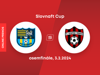 FC Košice - FC Spartak Trnava: ONLINE prenos z osemfinále Slovnaft Cupu 2023/2024.