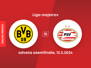 Borussia Dortmund - PSV Eindhoven: ONLINE prenos z odvety osemfinále Ligy majstrov.