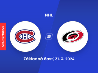 Montreal Canadiens - Carolina Hurricanes: ONLINE prenos zo zápasu základnej časti NHL. Hrá aj Juraj Slafkovský.