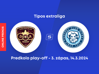 HK Dukla Trenčín - HK Nitra: ONLINE prenos z 3. zápasu predkola play-off Tipos extraligy.