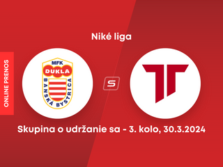 MFK Dukla Banská Bystrica - AS Trenčín: ONLINE prenos zo zápasu 3. kola skupiny o udržanie sa v Niké lige.