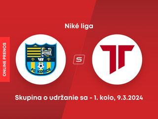 FC Košice - AS Trenčín: ONLINE prenos zo zápasu 1. kola skupiny o udržanie sa v Niké lige.