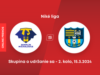 MFK Zemplín Michalovce - FC Košice: ONLINE prenos zo zápasu 2. kola skupiny o udržanie sa v Niké lige.