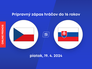 Česko - Slovensko: ONLINE prenos z prípravného zápasu hráčov do 16 rokov.